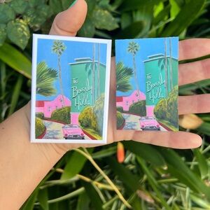 Beverly Hills Hotel Sticker And Fridge Magnet Original Artwork Cute Los Angeles
